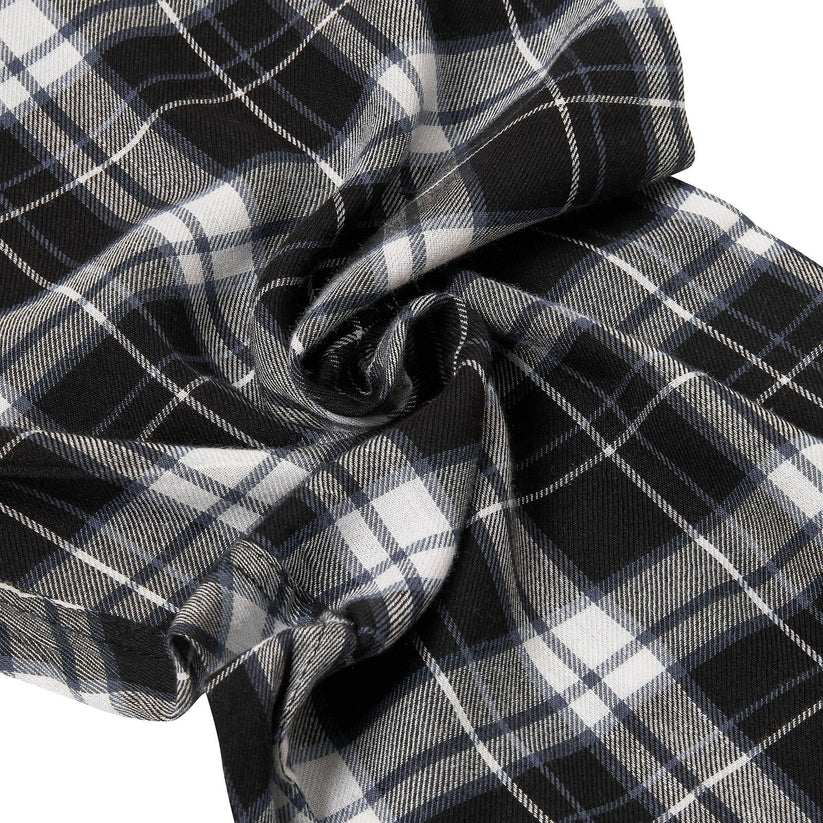 Lucky Brand Mens Pyjama Set Crew Neck Flannel Pants Cotton Lounge Slee - Collar Detail - QHA UK