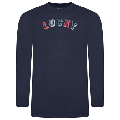 Lucky Brand Mens Pyjama Set Crew Neck Flannel Pants Cotton Lounge Slee - Collar Detail - QHA UK