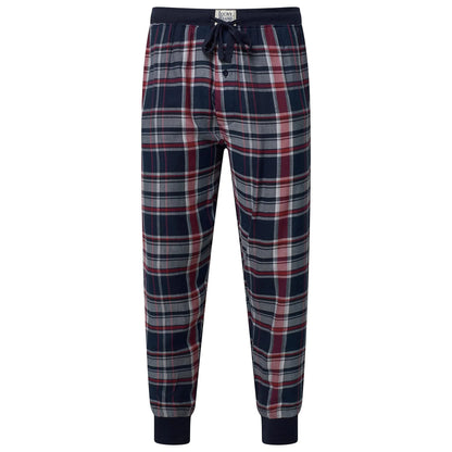 Lucky Brand Mens Pyjama Set Crew Neck Flannel Pants Cotton Lounge Slee - Collar Detail - QHA UK
