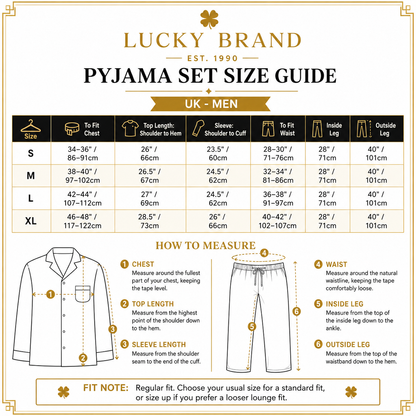 Lucky Brand Mens Henley Pyjama Set Flannel Check Lounge Pants PJs S-XL - QHA UK