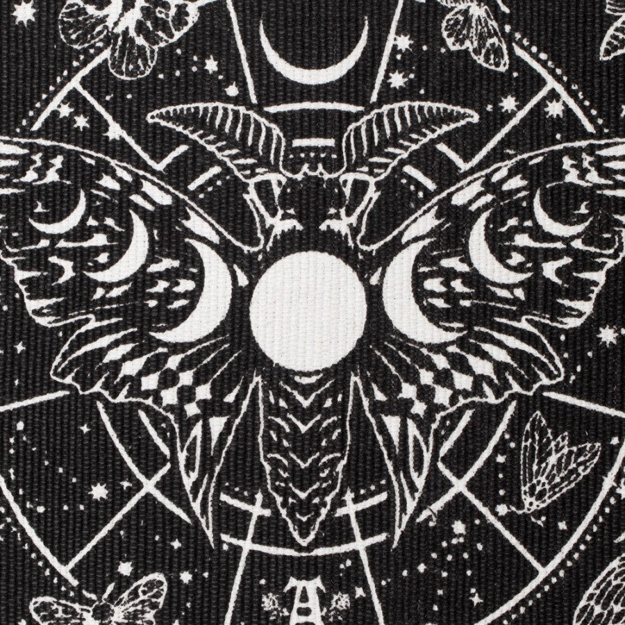 Alchemy Gothic Rug Lunar Moth Cotton Moon Phase Décor - QHA UK