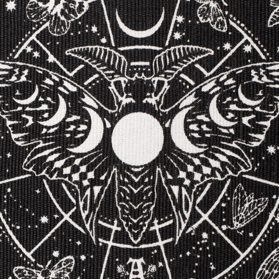 Alchemy Gothic Rug Lunar Moth Cotton Moon Phase Décor - QHA UK
