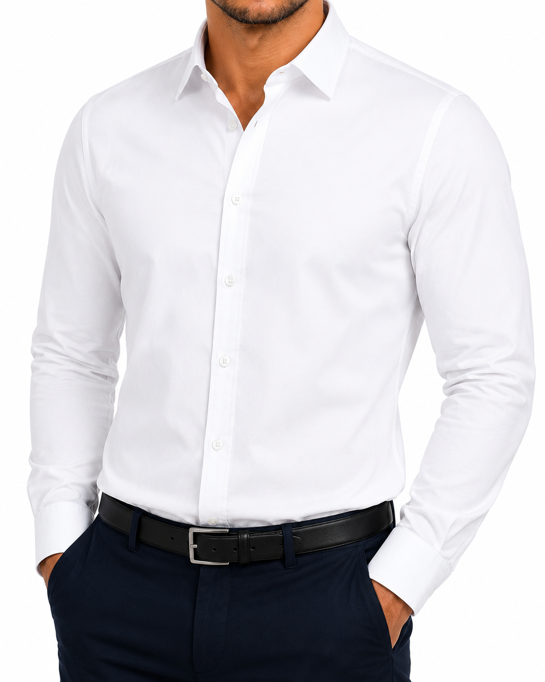 M&S Mens Regular Fit Cotton Shirt Easy Iron Formal Smart Work Shirt | - QHA UK