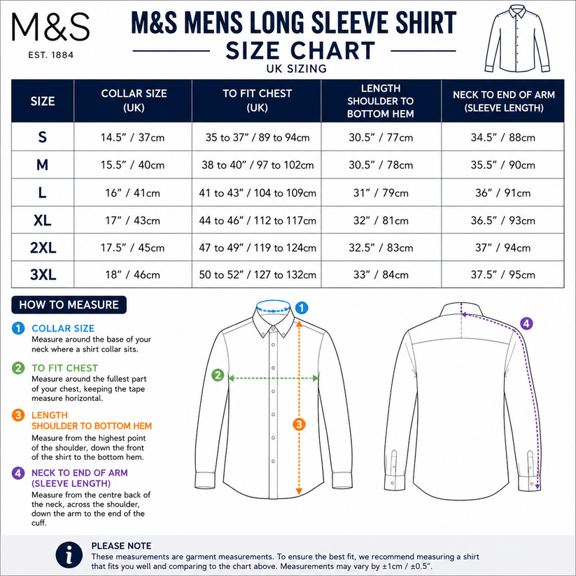 M&S Mens Regular Fit Cotton Shirt Easy Iron Formal Smart Work Shirt | - QHA UK