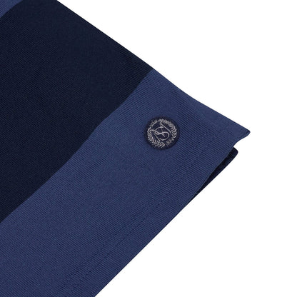 M&S Men's Striped Cotton Rugby Shirt | Long Sleeve | S–2XL | Navy & Burgundy - Sleeve Detail - QHA UK