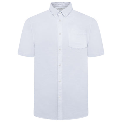 M&S Mens Cotton Oxford Shirt Short Sleeve Button Down Regular Fit | Qu - Sleeve Detail - QHA UK