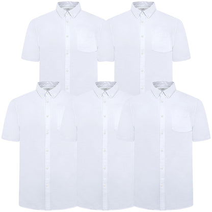 M&S Mens Cotton Oxford Shirt Short Sleeve Button Down Regular Fit | Qu - Sleeve Detail - QHA UK