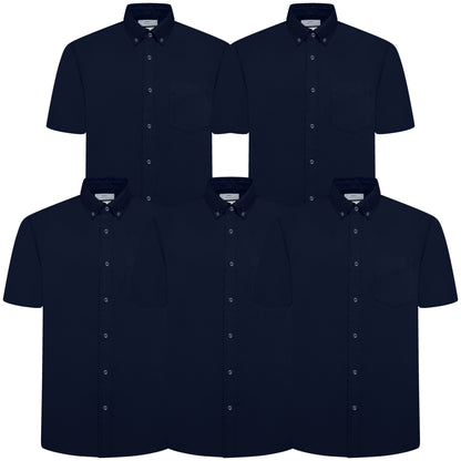 M&S Mens Cotton Oxford Shirt Short Sleeve Button Down Regular Fit | Qu - Sleeve Detail - QHA UK