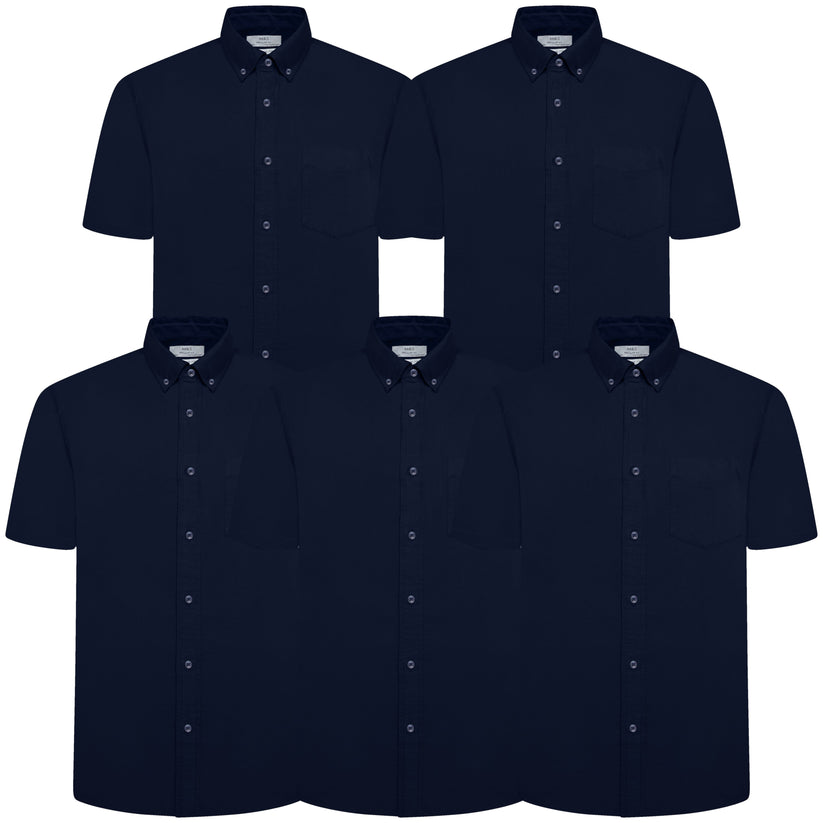 M&S Mens Cotton Oxford Shirt Short Sleeve Button Down Regular Fit | Qu - Sleeve Detail - QHA UK