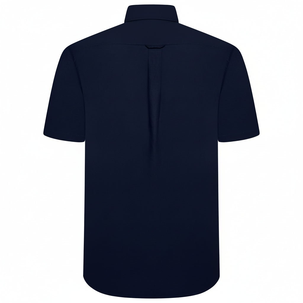 M&S Men's Pure Cotton Oxford Shirt | Short Sleeve | S–4XL | Navy, White, Sky Blue - Sleeve Detail - QHA UK