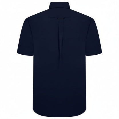 M&S Men's Pure Cotton Oxford Shirt | Short Sleeve | S–4XL | Navy, White, Sky Blue - Sleeve Detail - QHA UK