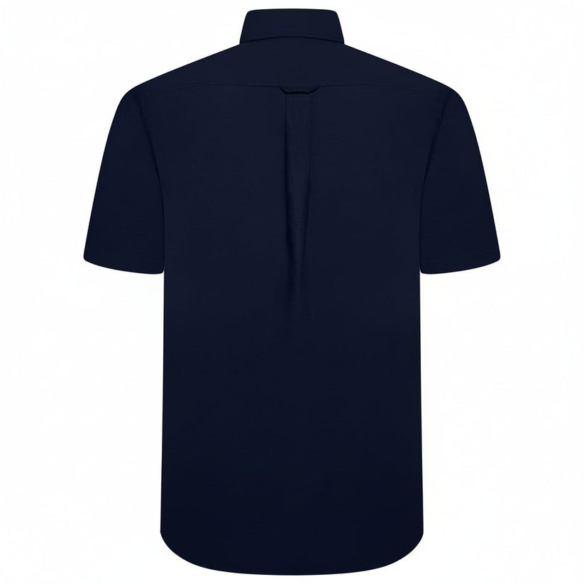 M&S Men's Pure Cotton Oxford Shirt | Short Sleeve | S–4XL | Navy, White, Sky Blue - Sleeve Detail - QHA UK