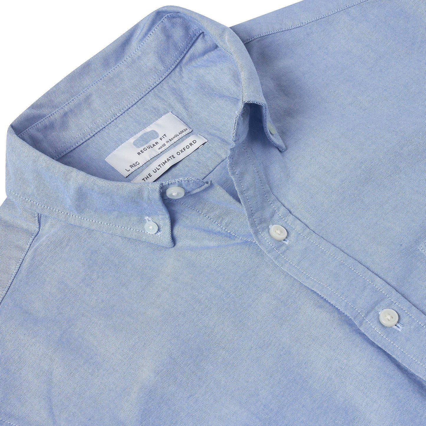 M&S Men's Pure Cotton Oxford Shirt | Short Sleeve | S–4XL | Navy, White, Sky Blue - Sleeve Detail - QHA UK