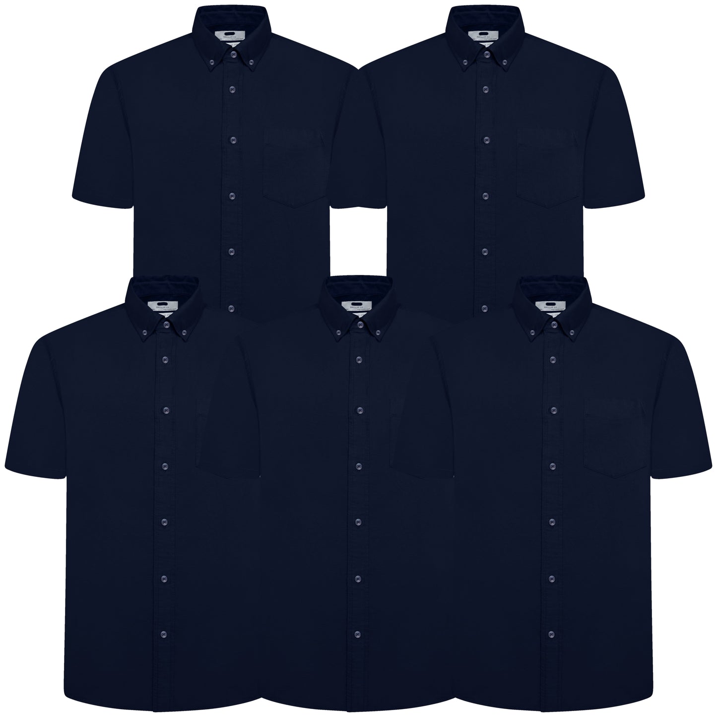 M&S Men's Pure Cotton Oxford Shirt | Short Sleeve | S–4XL | Navy, White, Sky Blue - Sleeve Detail - QHA UK