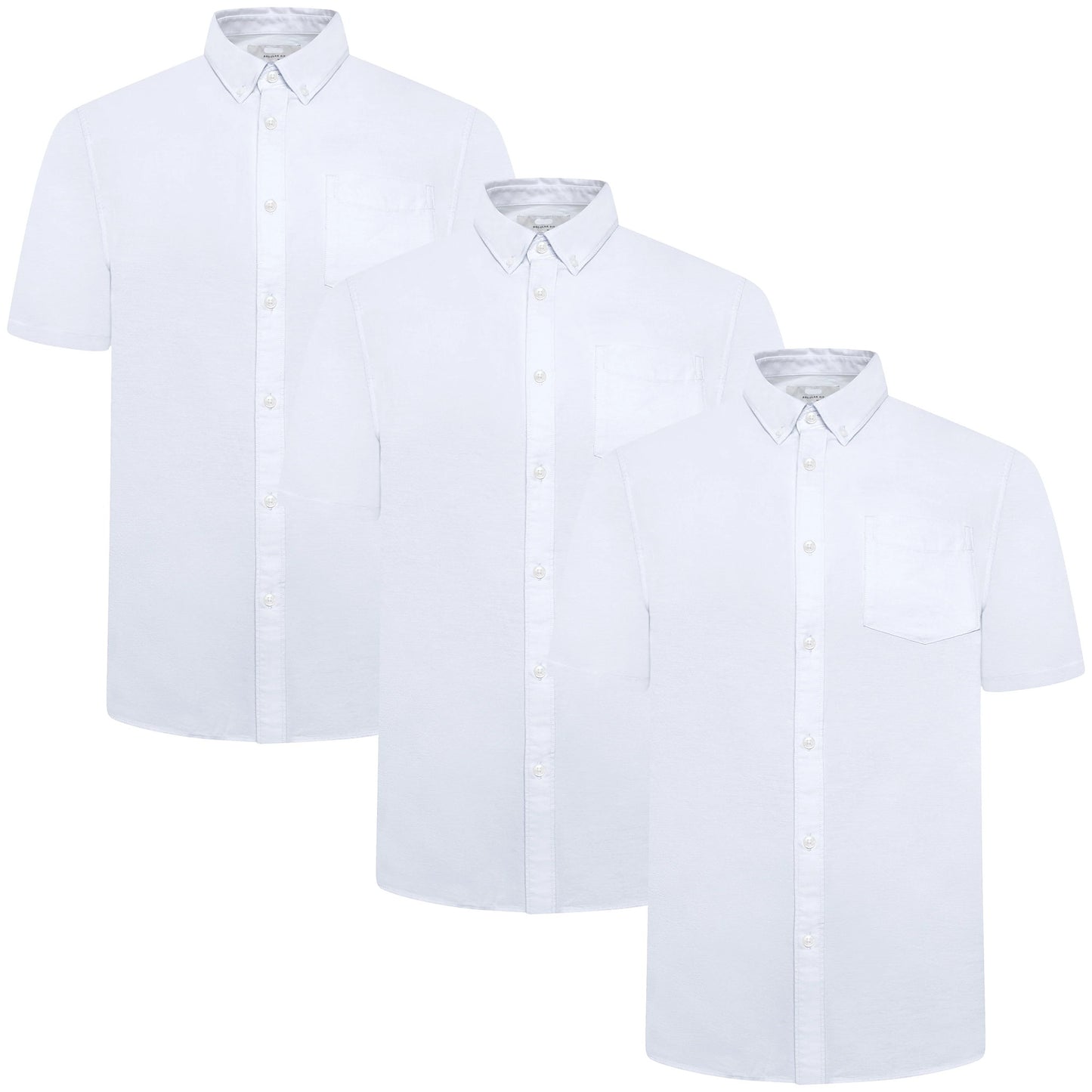 M&S Men's Pure Cotton Oxford Shirt | Short Sleeve | S–4XL | Navy, White, Sky Blue - Sleeve Detail - QHA UK
