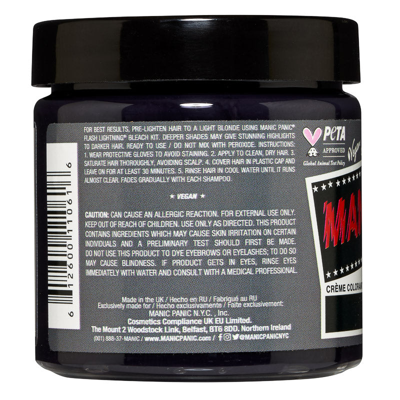Manic Panic Classic Cream Hair Colour Alien Grey 118ml - Back View - QHA UK