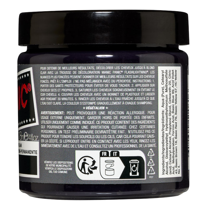 Manic Panic Classic Cream Hair Colour Alien Grey 118ml - Back View - QHA UK