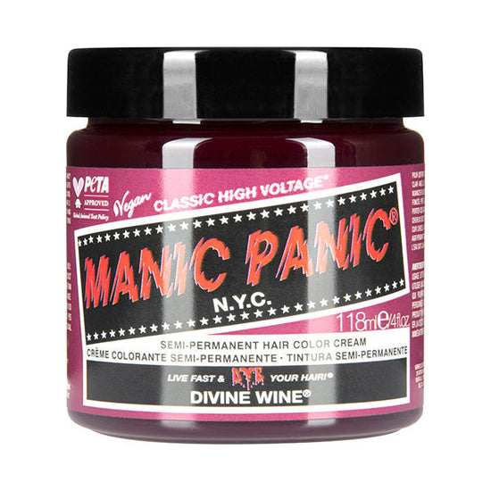 Manic Panic Semi-Permanent Hair Dye Divine Wine Deep Burgundy 118ml - QHA UK