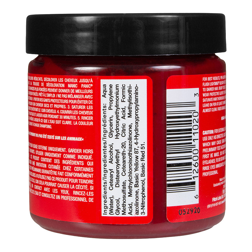 Manic Panic Semi-Permanent Hair Dye Pillarbox Red Vegan 118ml - QHA UK