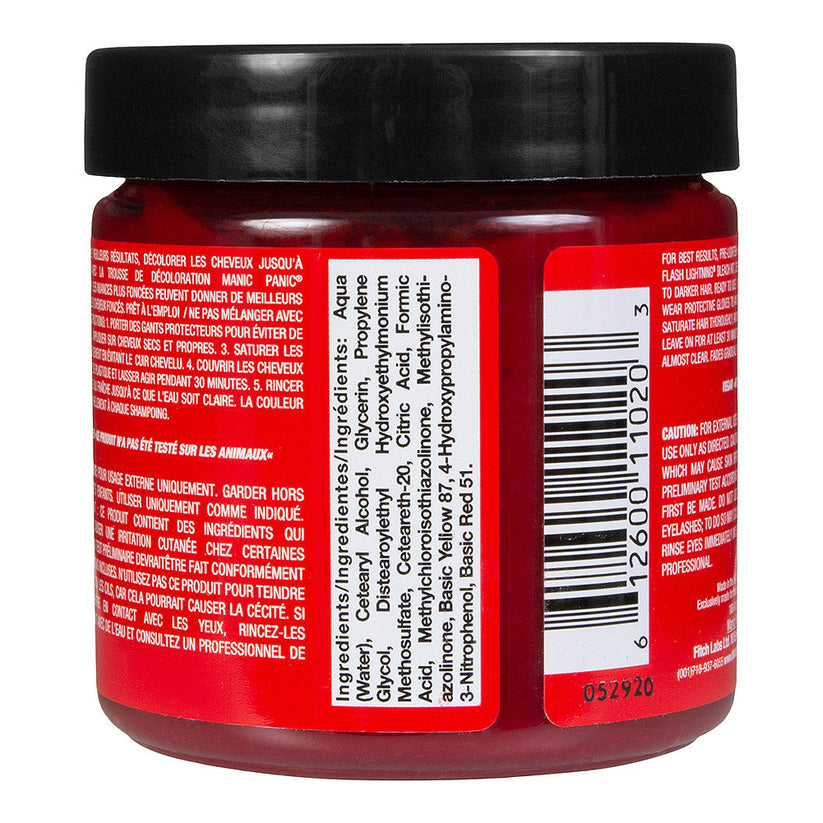 Manic Panic Semi-Permanent Hair Dye Pillarbox Red Vegan 118ml - QHA UK