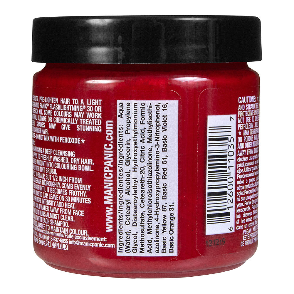 Manic Panic Semi-Permanent Hair Dye Rock N Roll Red Warm Toned 118ml - QHA UK