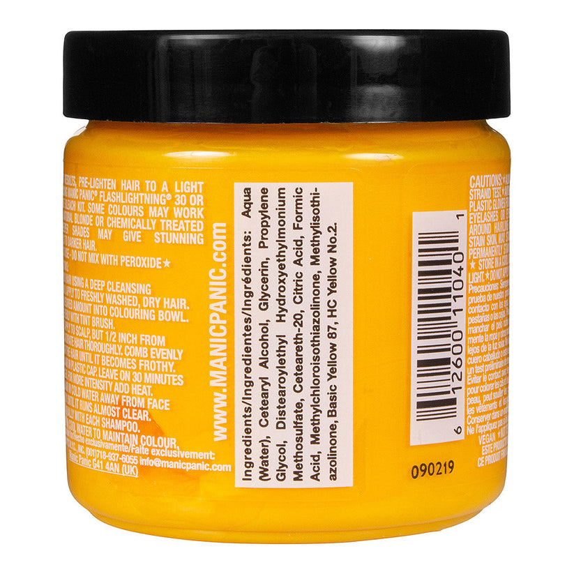 Manic Panic Semi-Permanent Hair Dye Sunshine Bright Warm Yellow 118ml - QHA UK