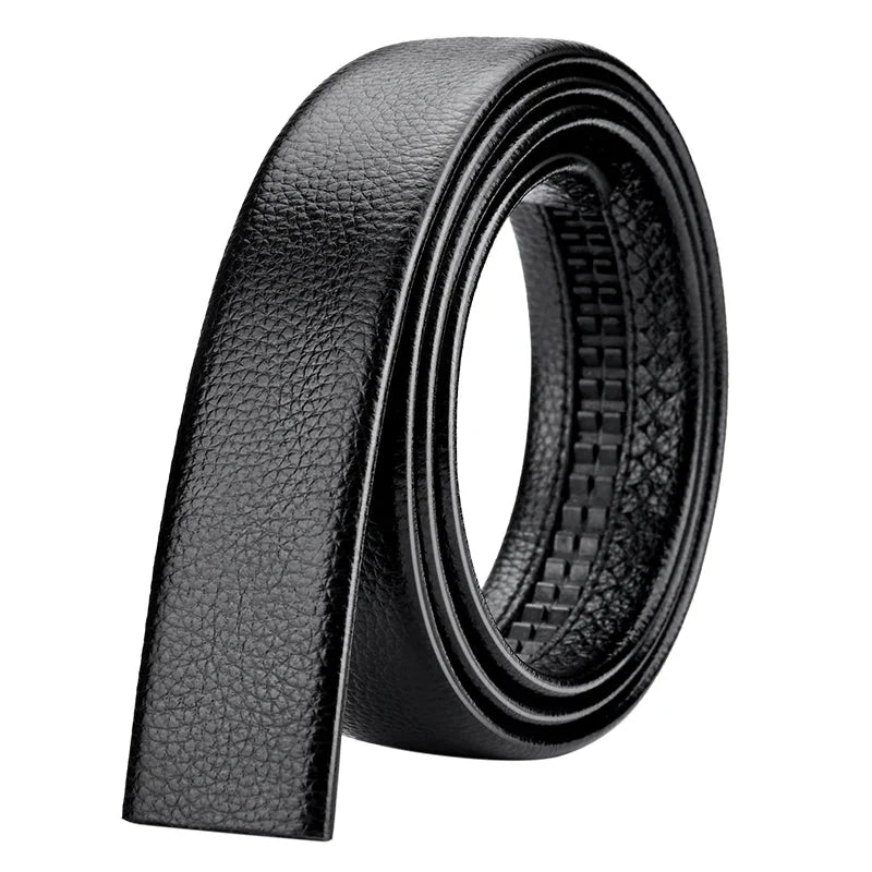 Mens Genuine Leather Ratchet Belt Strap 3.5cm Adjustable Replacement B - QHA UK