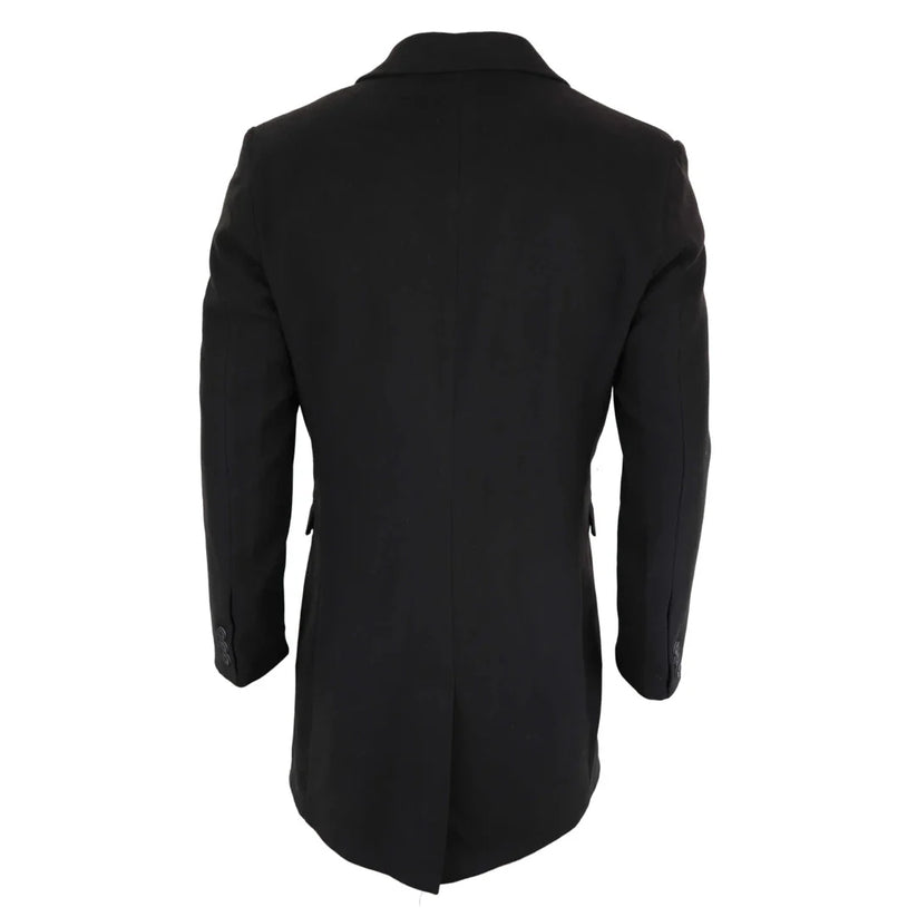 Men's Long Wool Overcoat | Classic Fit Coat | TruClothing - QHA UK