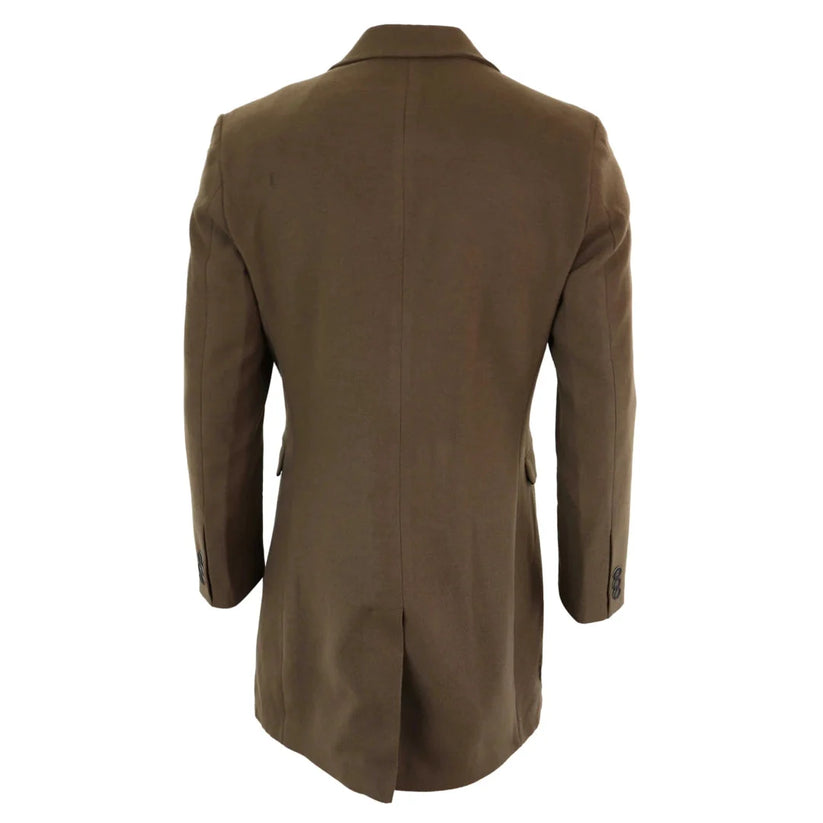 Men's Long Wool Overcoat | Classic Fit Coat | TruClothing - QHA UK