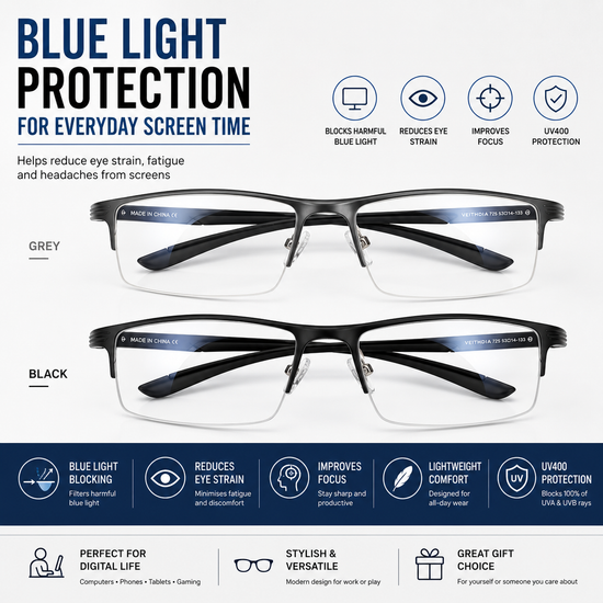 Fashion Item Veithdia Anti Blue Light Computer Glasses | QHA UK - QHA UK