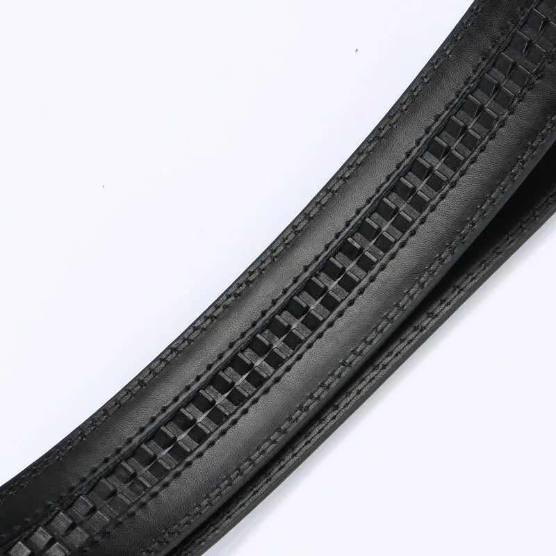 Mens Automatic Ratchet Belt Genuine Leather No Holes Adjustable Jeans - QHA UK