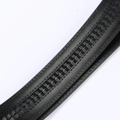 Mens Automatic Ratchet Belt Genuine Leather No Holes Adjustable Jeans - QHA UK