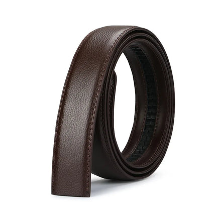 Mens Automatic Ratchet Belt Genuine Leather No Holes Adjustable Jeans - QHA UK