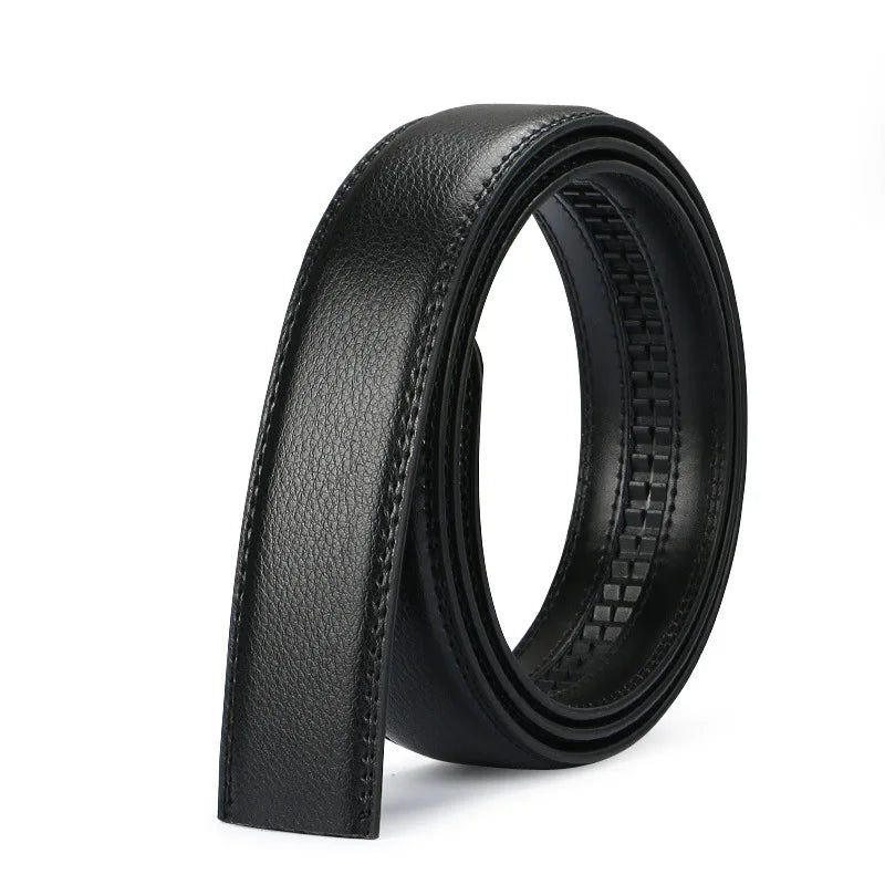 Mens Automatic Ratchet Belt Genuine Leather No Holes Adjustable Jeans - QHA UK