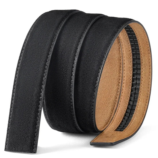 Men's Genuine Leather Suede Belt Strap | No Buckle | 3.5cm | 110–130cm - QHA UK