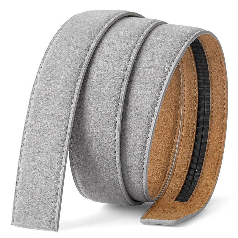 Men's Genuine Leather Suede Belt Strap | No Buckle | 3.5cm | 110–130cm - QHA UK