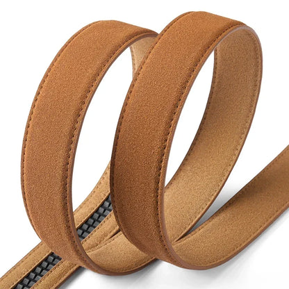 Men's Genuine Leather Suede Belt Strap | No Buckle | 3.5cm | 110–130cm - QHA UK