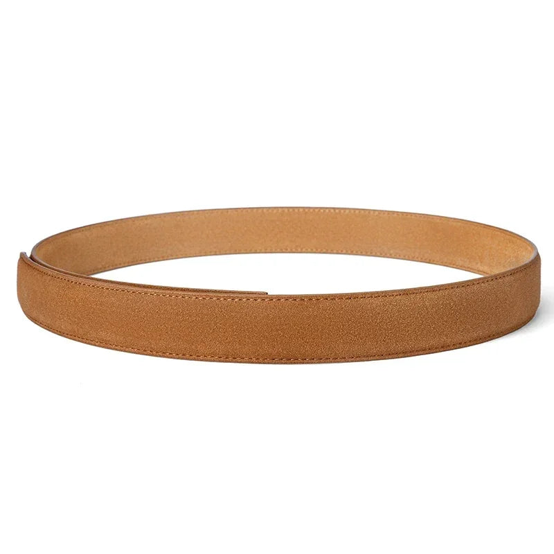 Men's Genuine Leather Suede Belt Strap | No Buckle | 3.5cm | 110–130cm - QHA UK