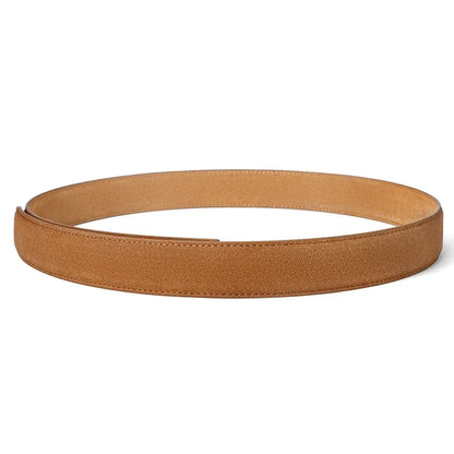 Men's Genuine Leather Suede Belt Strap | No Buckle | 3.5cm | 110–130cm - QHA UK