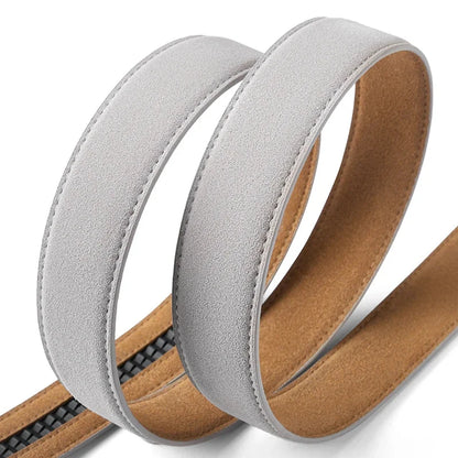Men's Genuine Leather Suede Belt Strap | No Buckle | 3.5cm | 110–130cm - QHA UK