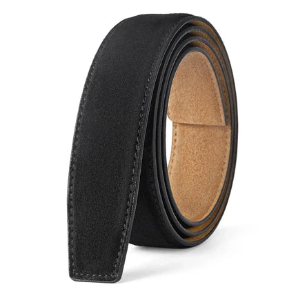 Men's Genuine Leather Suede Belt Strap | No Buckle | 3.5cm | 110–130cm - QHA UK