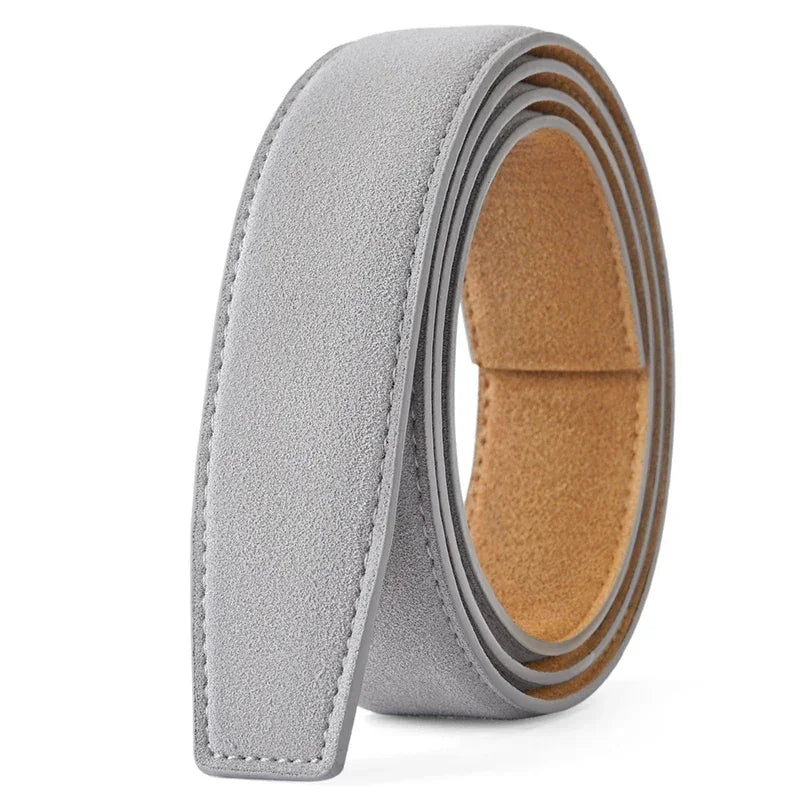Men's Genuine Leather Suede Belt Strap | No Buckle | 3.5cm | 110–130cm - QHA UK