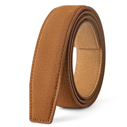 Men's Genuine Leather Suede Belt Strap | No Buckle | 3.5cm | 110–130cm - QHA UK