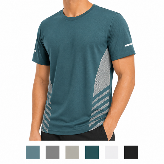 Men's T-Shirt Short Sleeve Summer Printed Running Ice Silk Thin | QHA - QHA UK