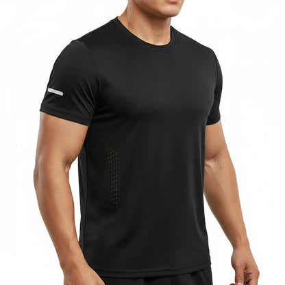 Men's T-Shirt Short Sleeve Summer Printed Running Ice Silk Thin | QHA - QHA UK