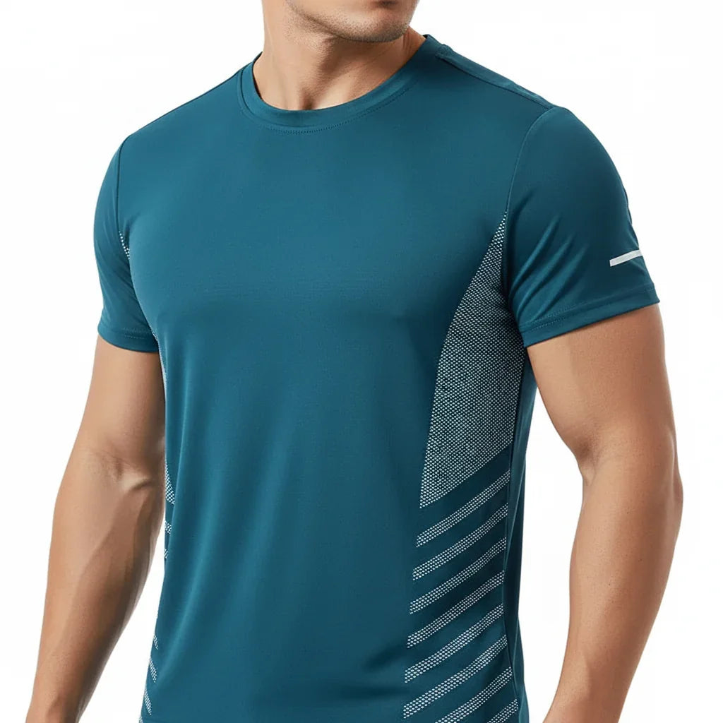 Men's T-Shirt Short Sleeve Summer Printed Running Ice Silk Thin | QHA - QHA UK