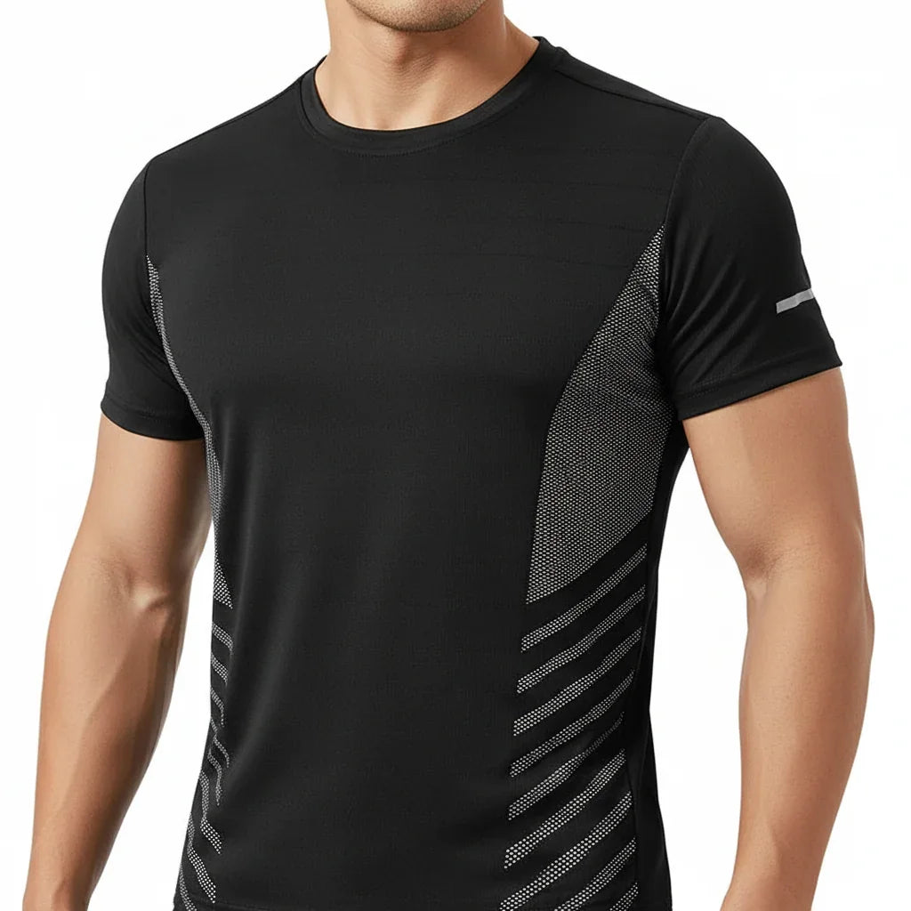 Men's T-Shirt Short Sleeve Summer Printed Running Ice Silk Thin | QHA - QHA UK