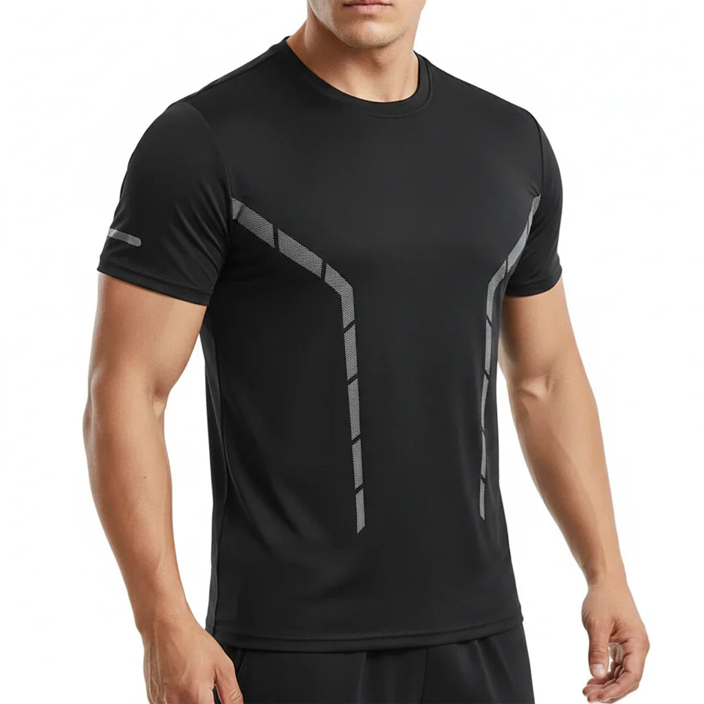 Men's T-Shirt Short Sleeve Summer Printed Running Ice Silk Thin | QHA - QHA UK