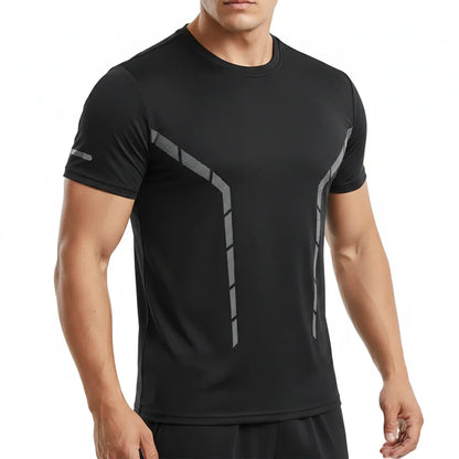 Men's T-Shirt Short Sleeve Summer Printed Running Ice Silk Thin | QHA - QHA UK