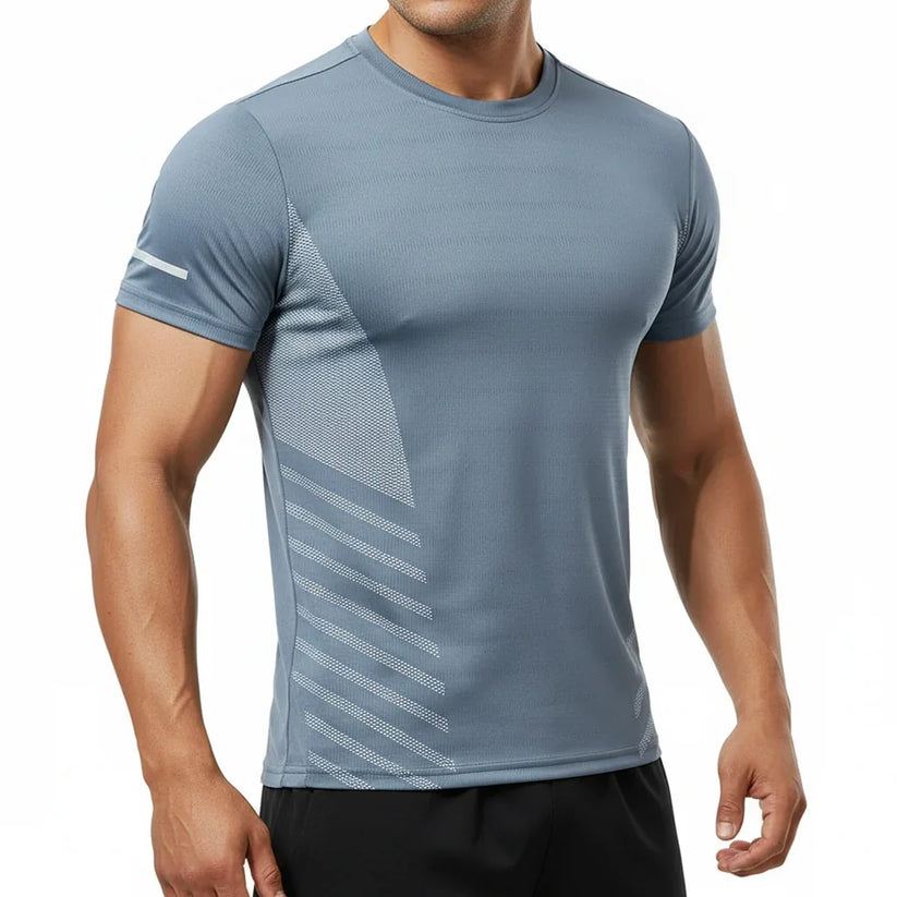 Men's T-Shirt Short Sleeve Summer Printed Running Ice Silk Thin | QHA - QHA UK